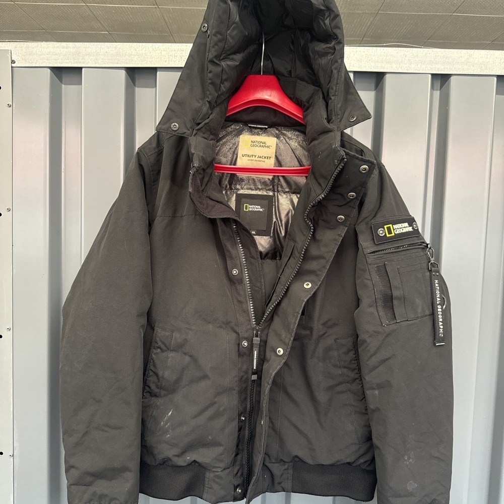 National Geographic Utility Jacket, Black, Mid Length, US Men's XXL